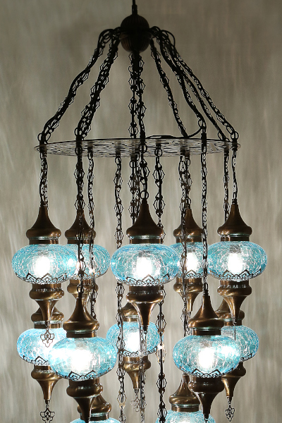 15in1 No.3 Size Ottoman Design Laser Antique Chandelier